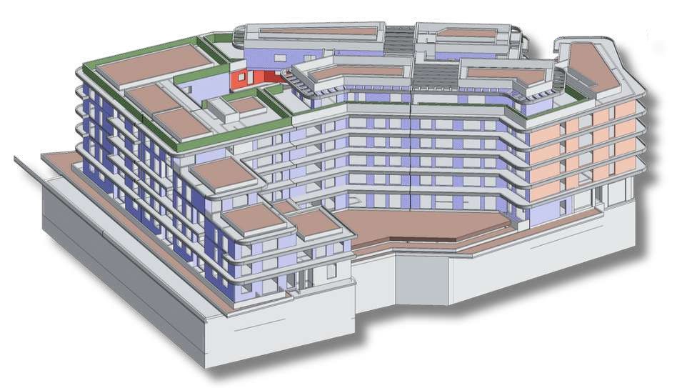 Maquette présentée pour un immeuble mixte à Cagnes-sur-Mer, RM BIM SOLUTIONS en collaboration avec S.A.M.M.I